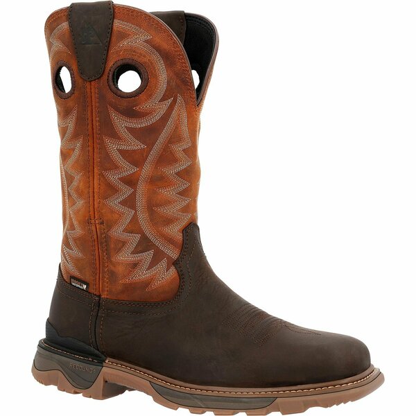 Rocky Carbon 6 Western Boot, BROWN, M, Size 10.5 RKW0415